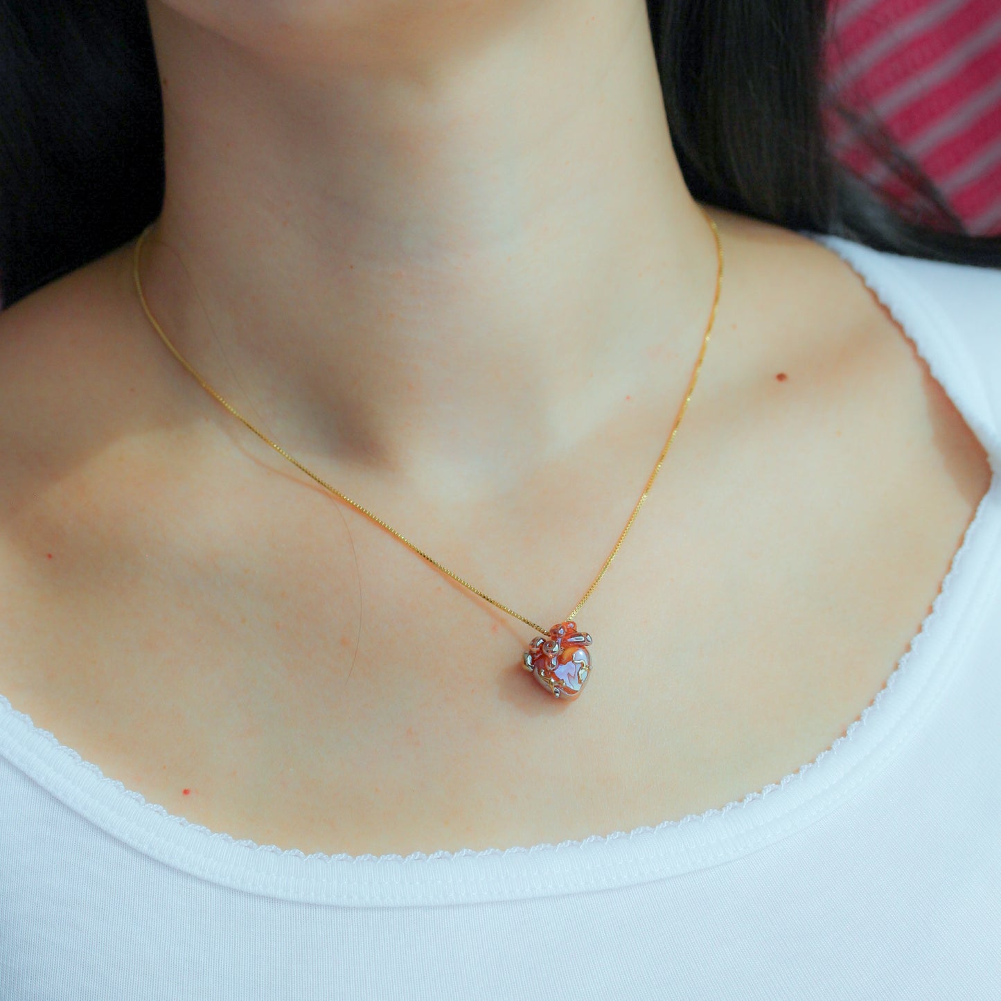 Colgante corazón anatómico hojalata