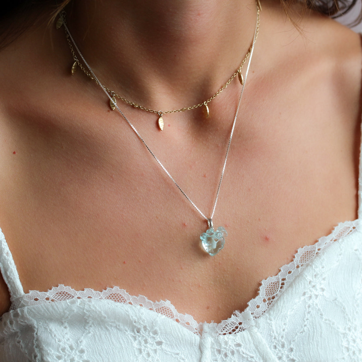 Charm colgante corazón anatomico hielo