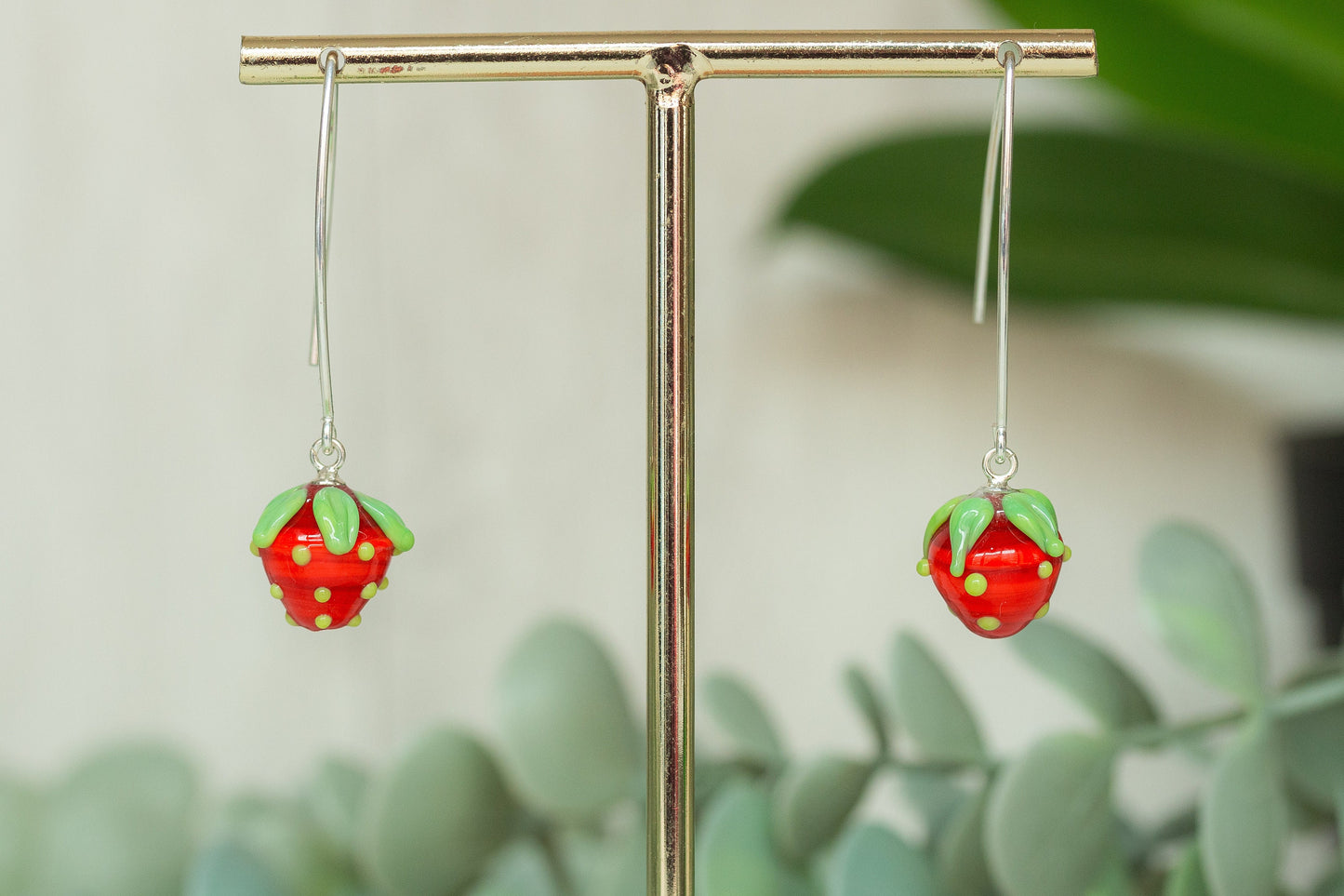 Pendientes largos fresa