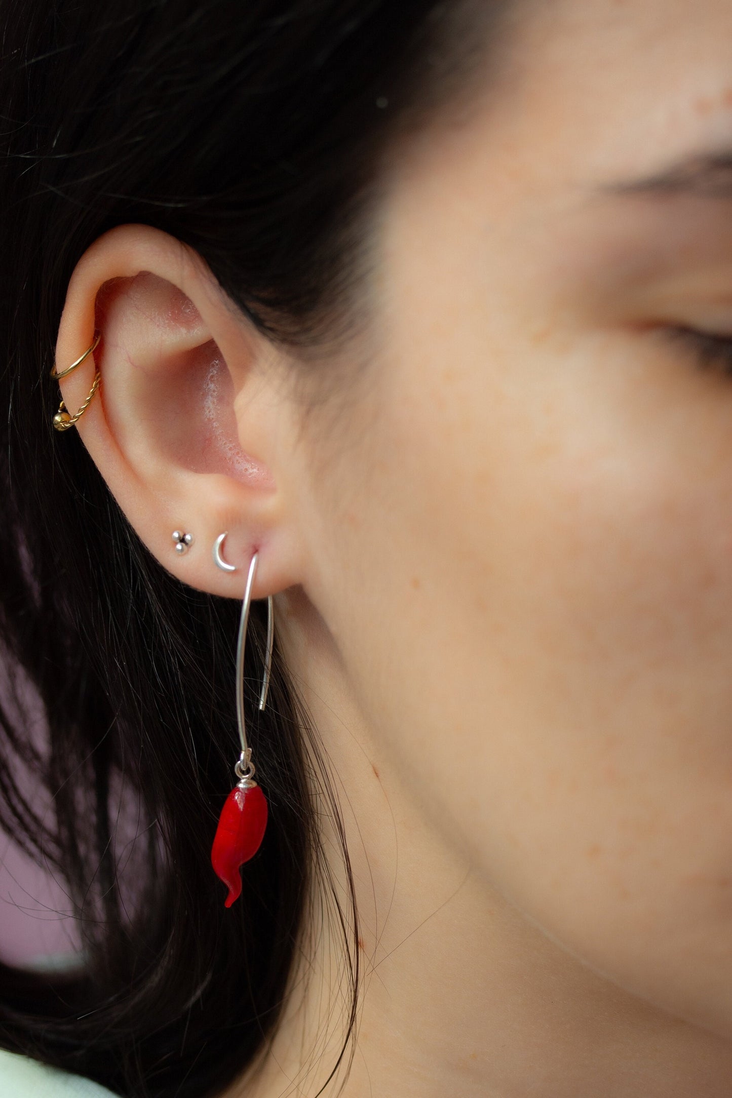 Pendientes Guindilla Roja