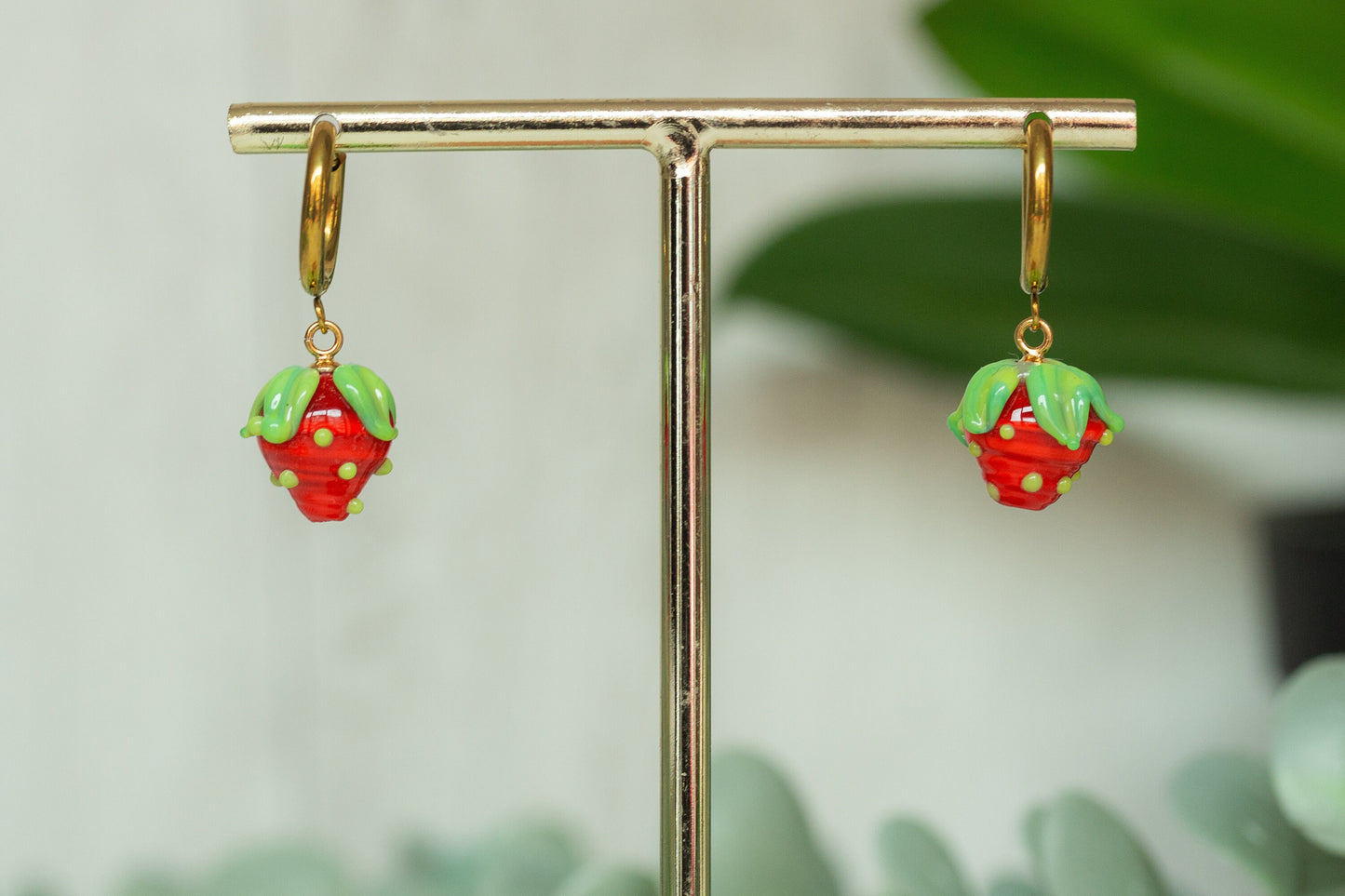 Pendientes fresa aro