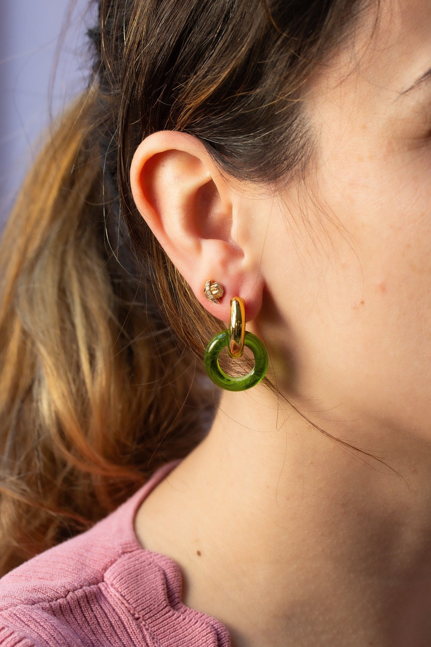 Pendientes Aro verde
