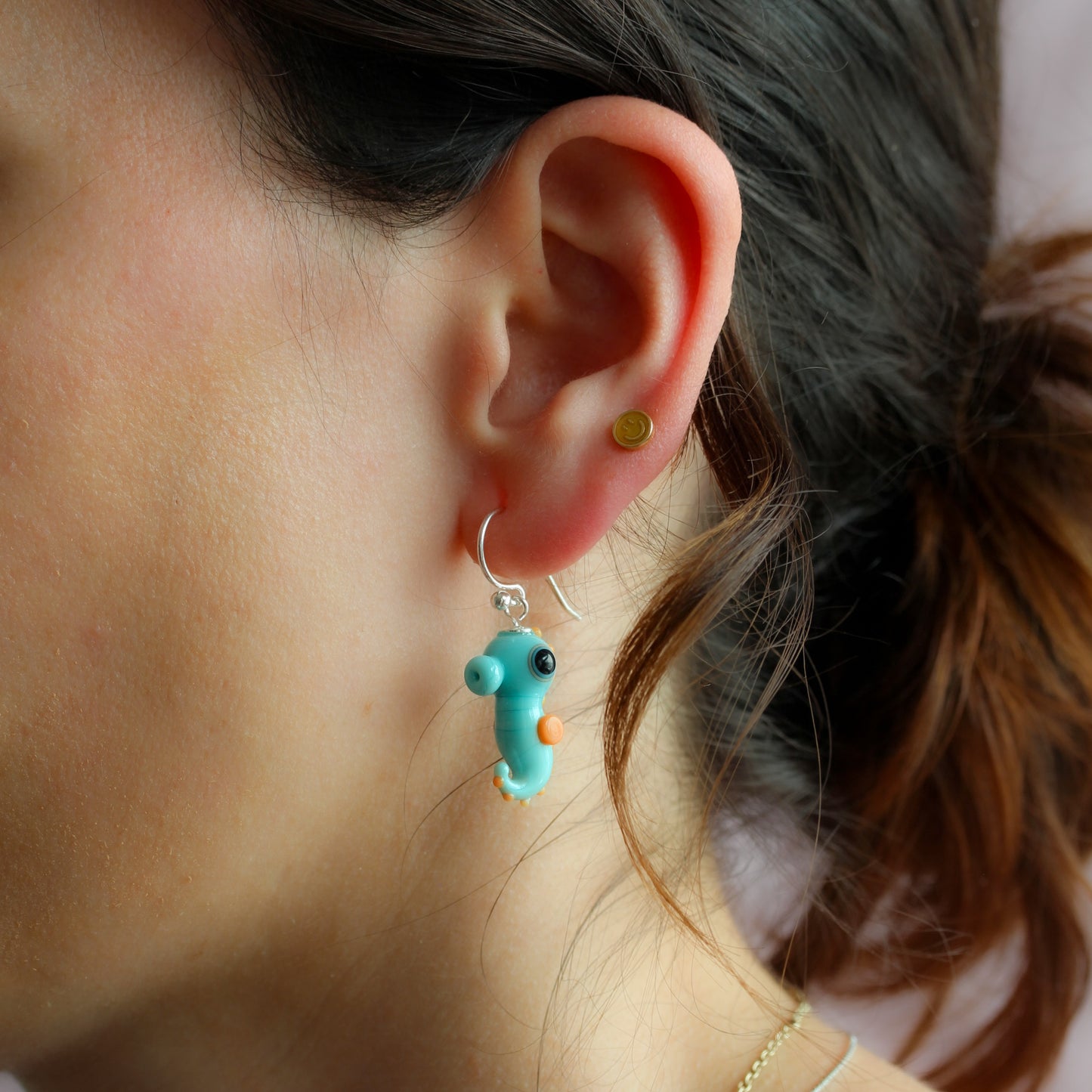 Pendientes caballito azul