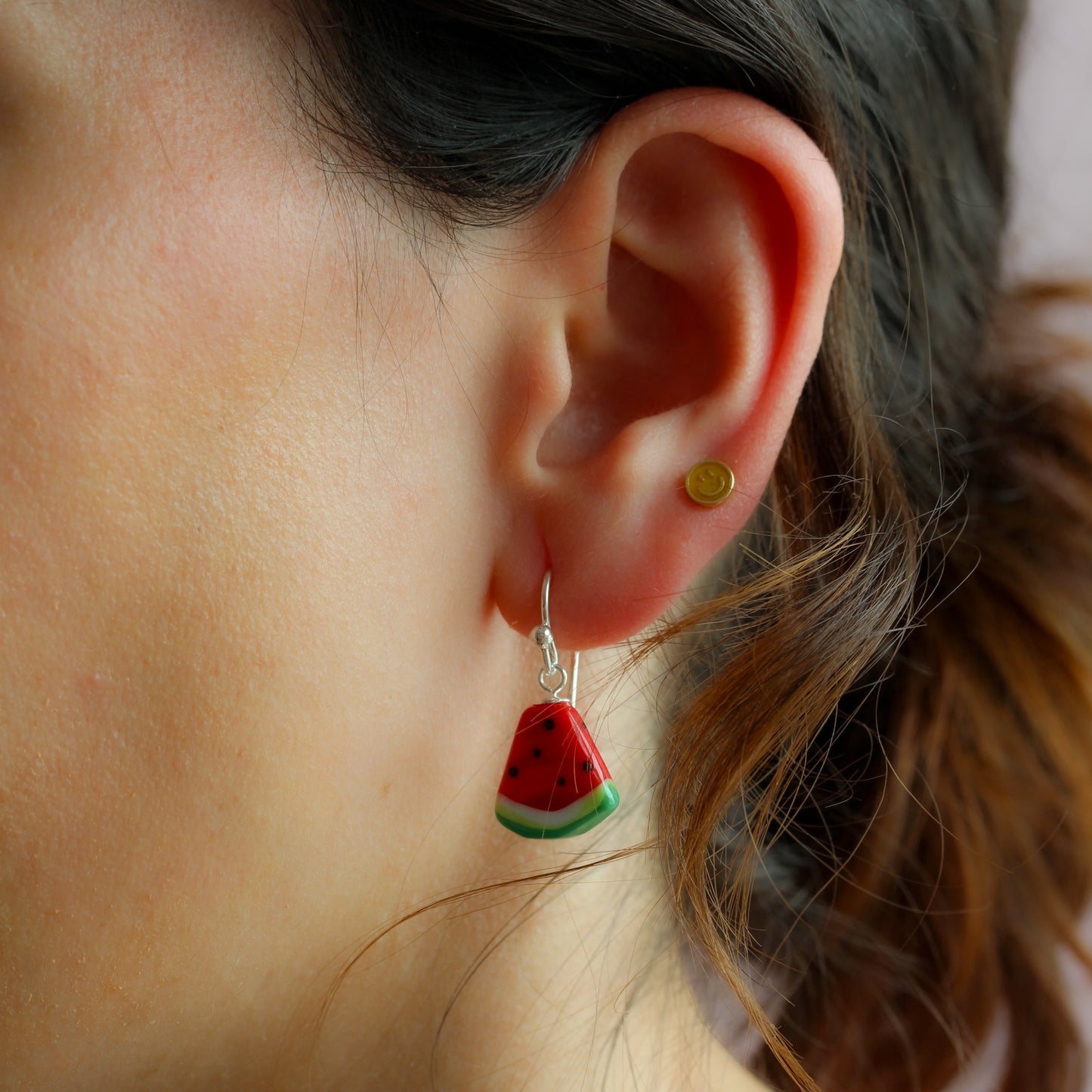 Pendientes trozo de sandía