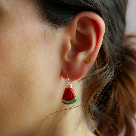Pendientes trozo de sandía