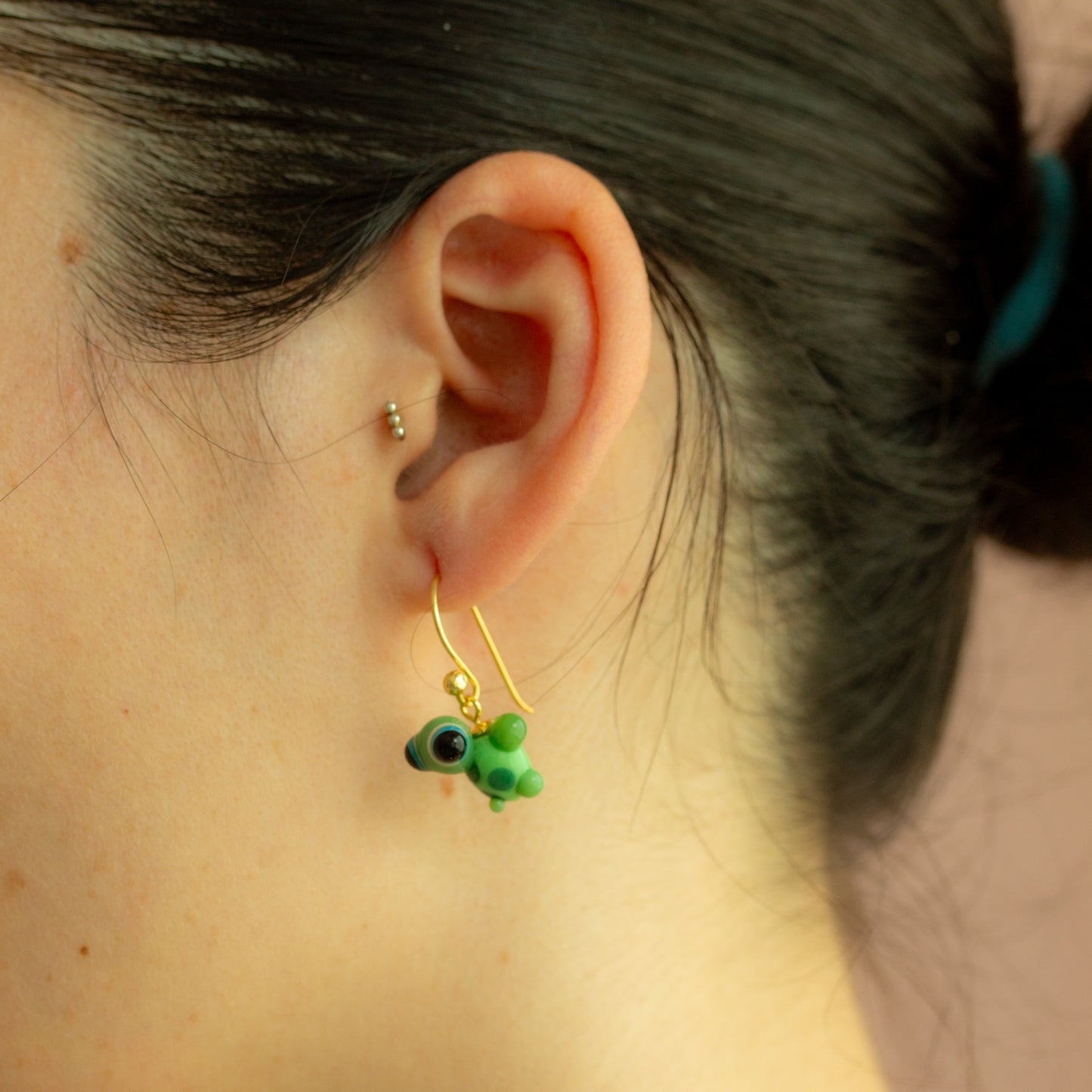 Pendientes tortuga verde