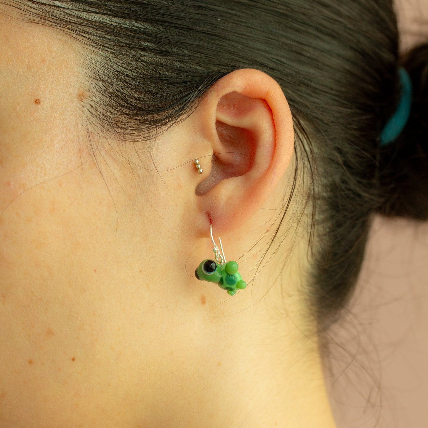 Pendientes tortuga verde