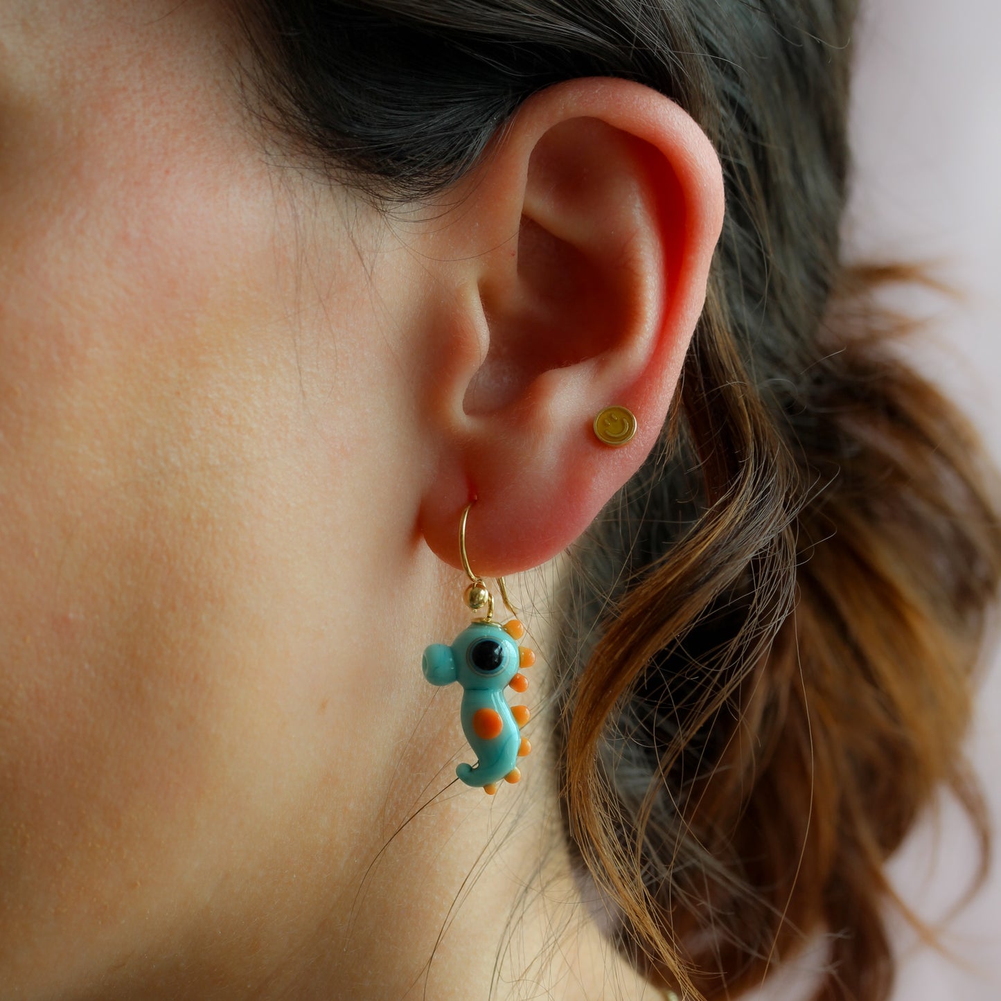 Pendientes caballito azul