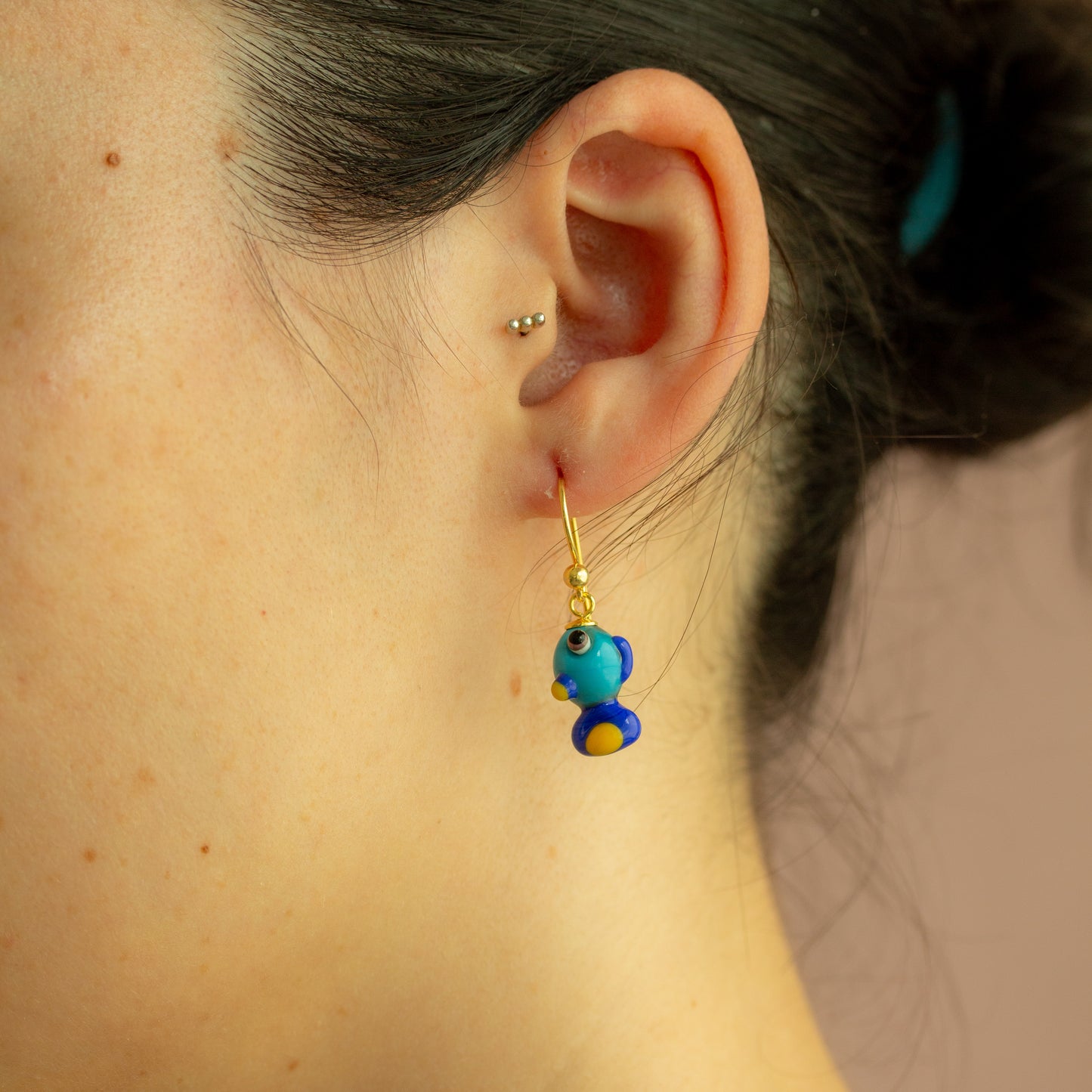 Pendientes pez azul