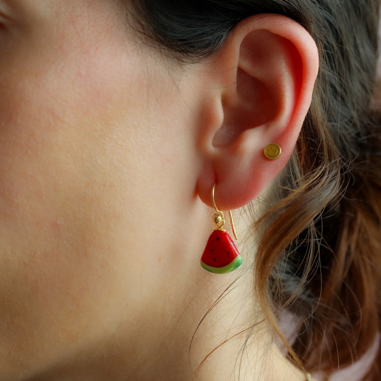Pendientes trozo de sandía