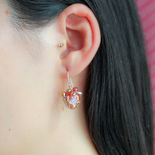 Pendientes corazón anatómico hojalata