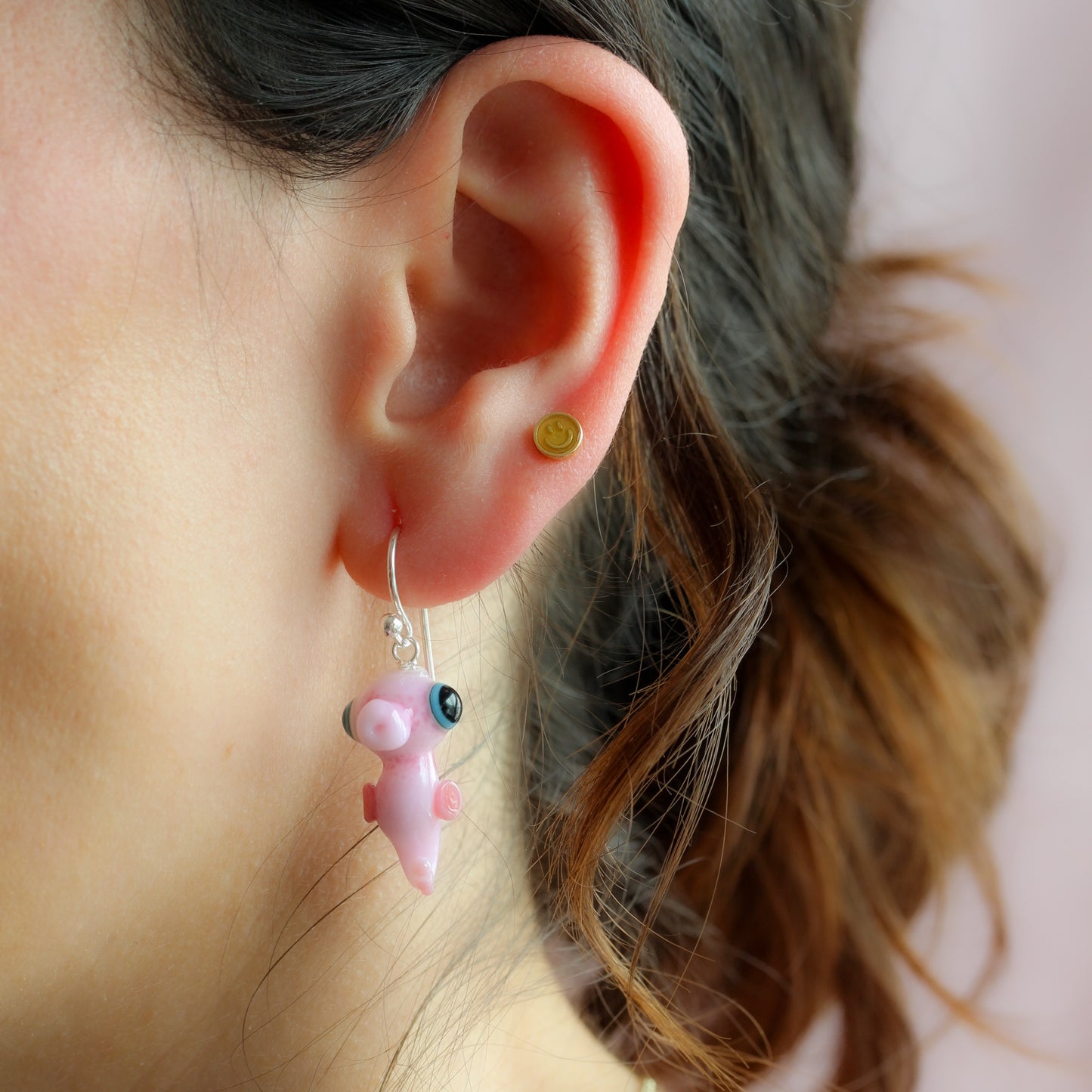 Pendientes caballito rosa