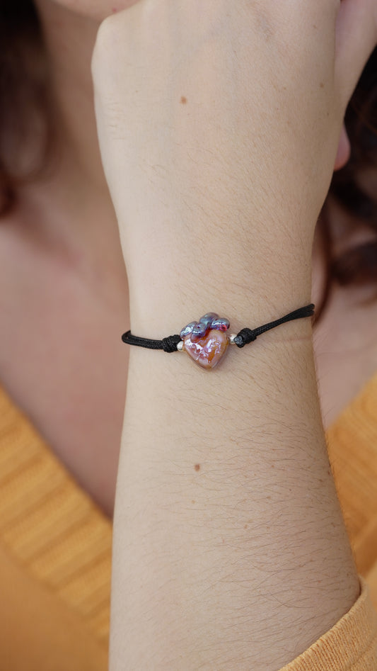 Pulsera corazón anatómico hojalata
