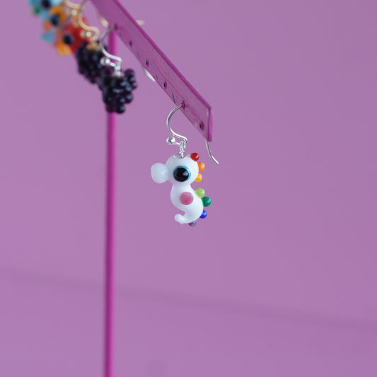Pendientes caballito de mar arcoiris