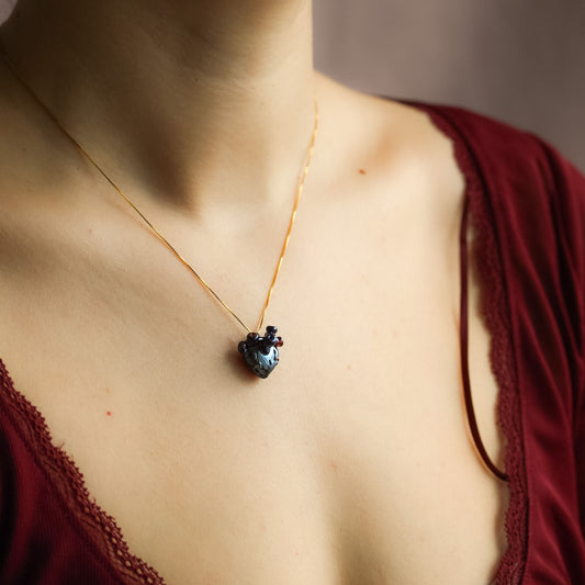 Colgante corazón anatómico galaxia