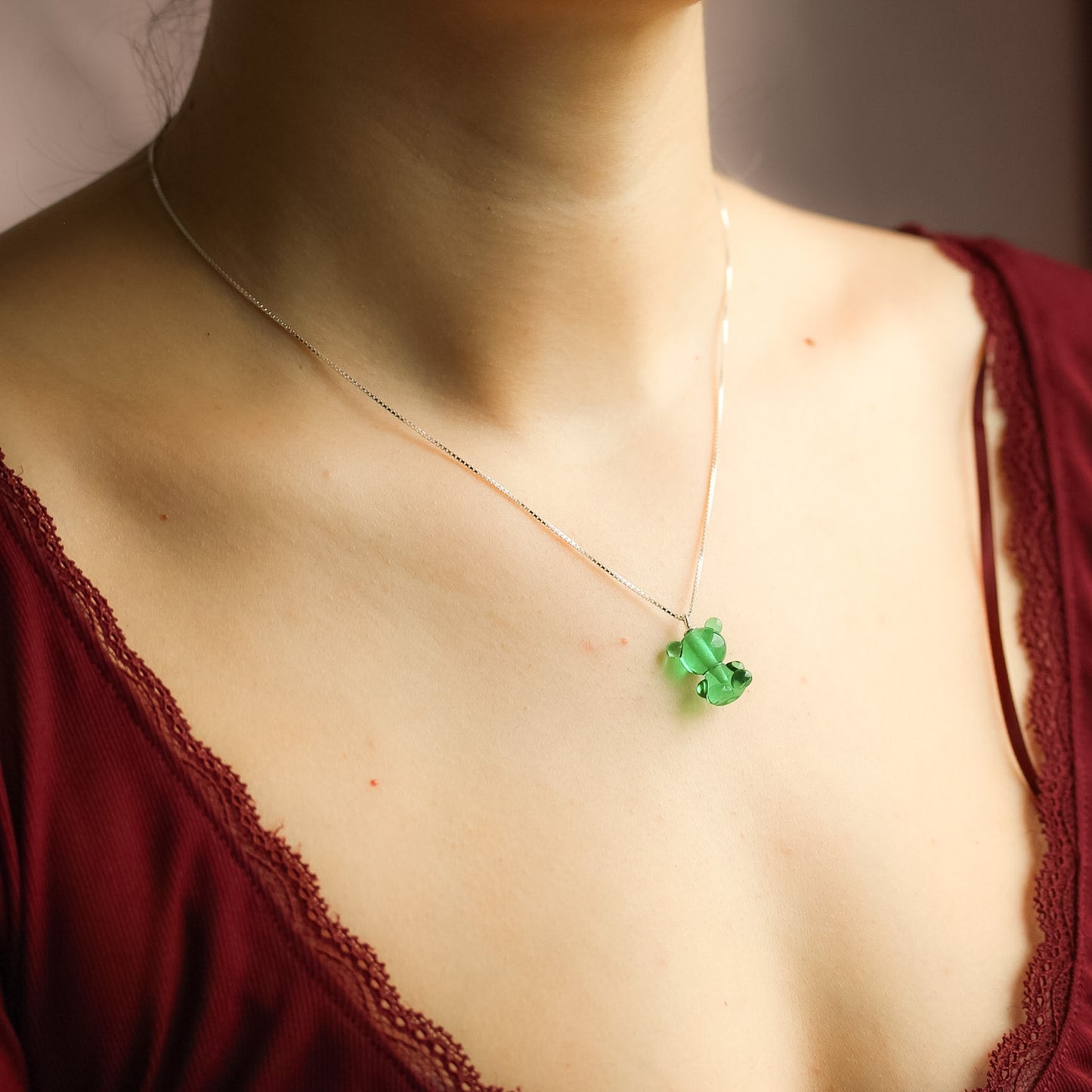 Collar osito especial verde
