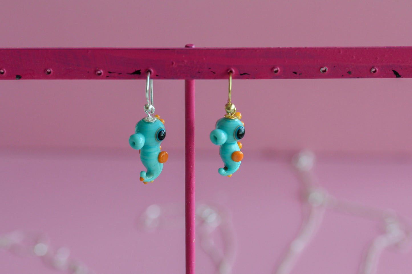 Pendientes caballito azul