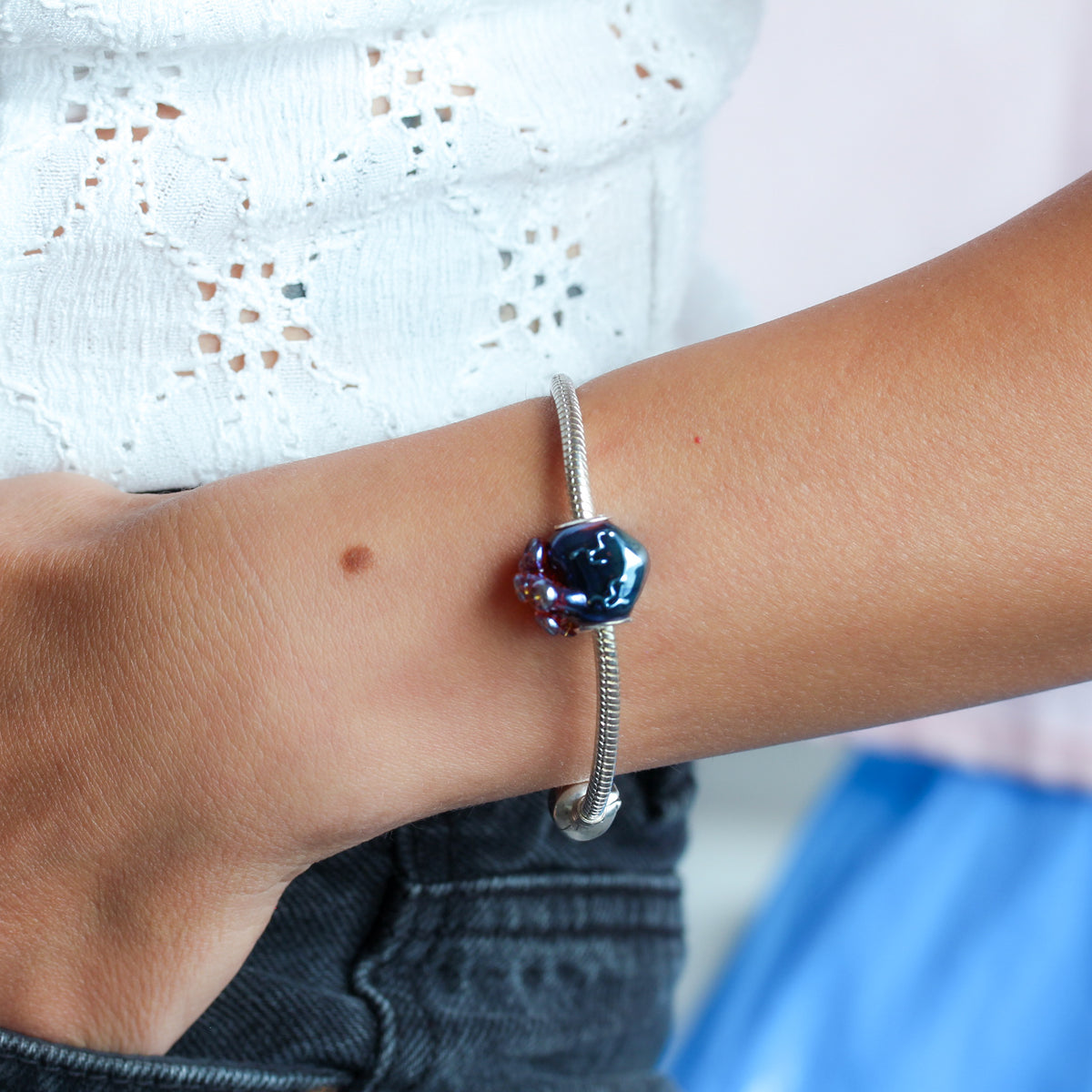 Charm pulsera corazón anatómico gótico hojalata