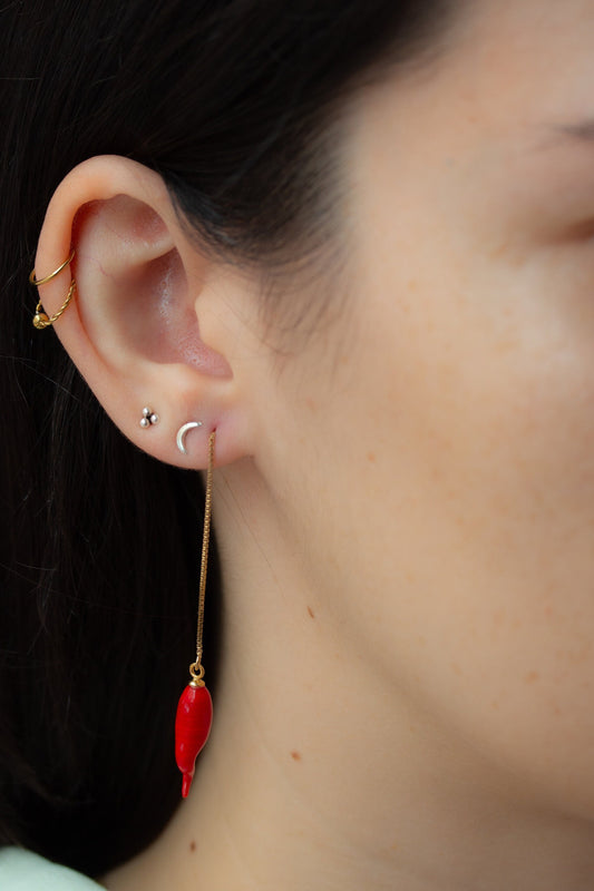 Chilli Pepper Chain Earrings