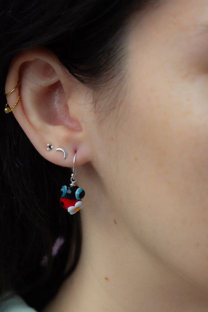 Pendientes plata mariquita