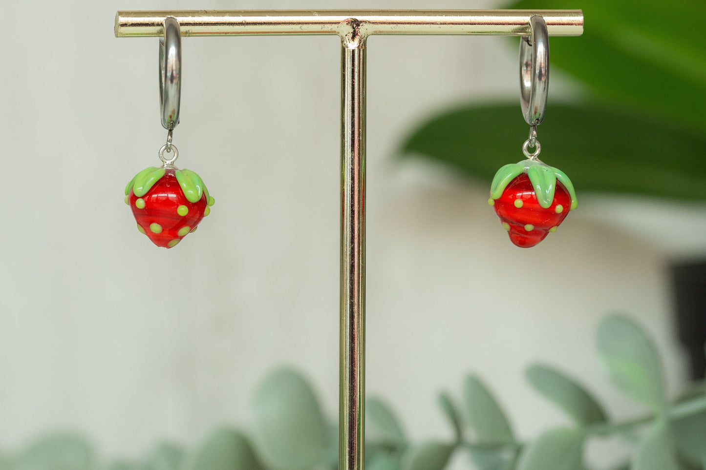 Strawberry Hoop Earrings