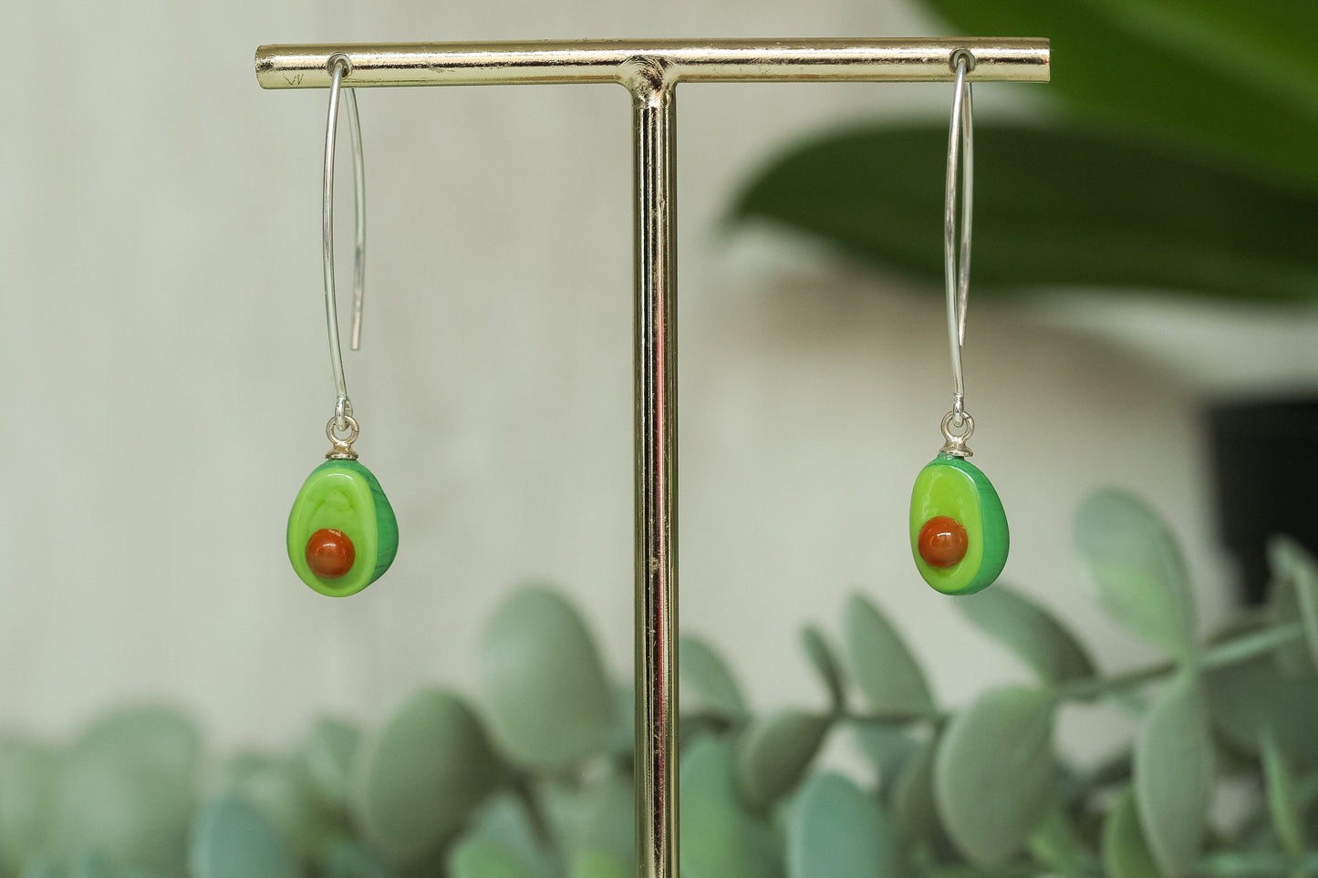 Pendientes largos de aguacate