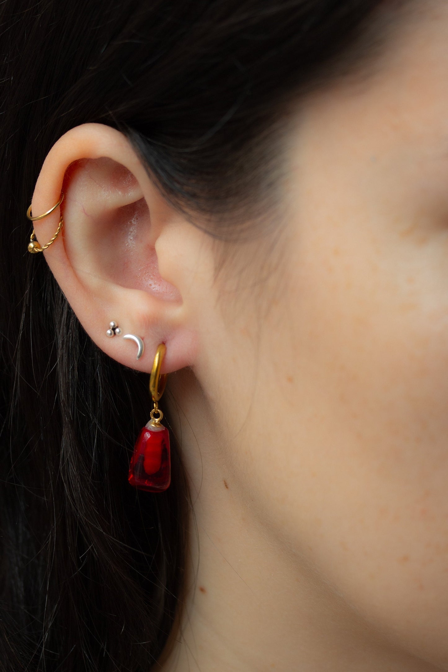 Pomegranate seed Hoop Earrings