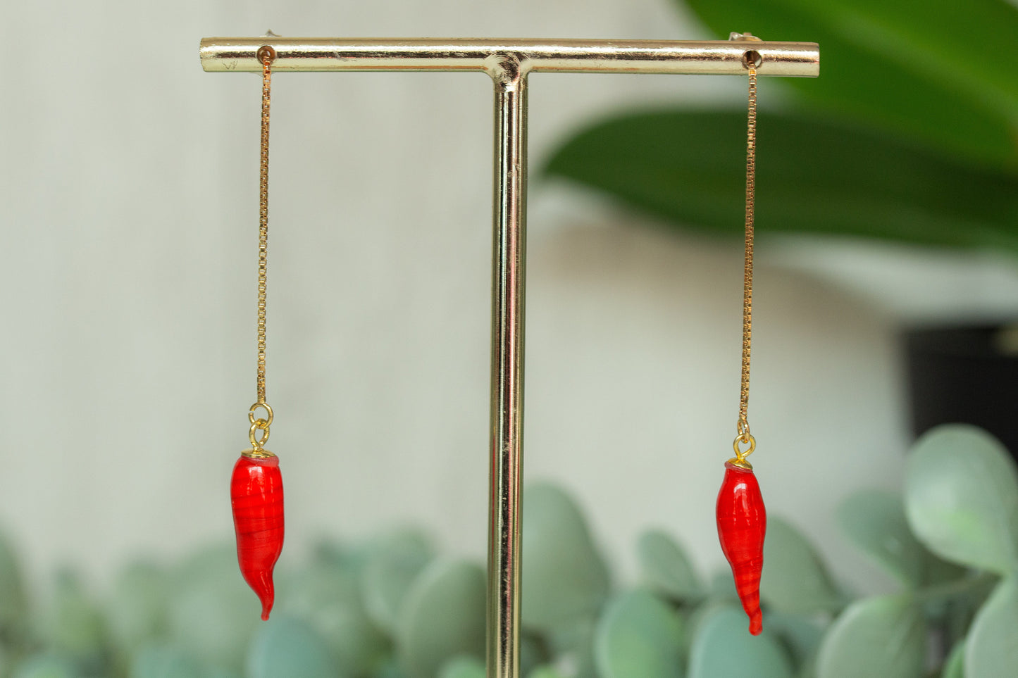 Chilli Pepper Chain Earrings