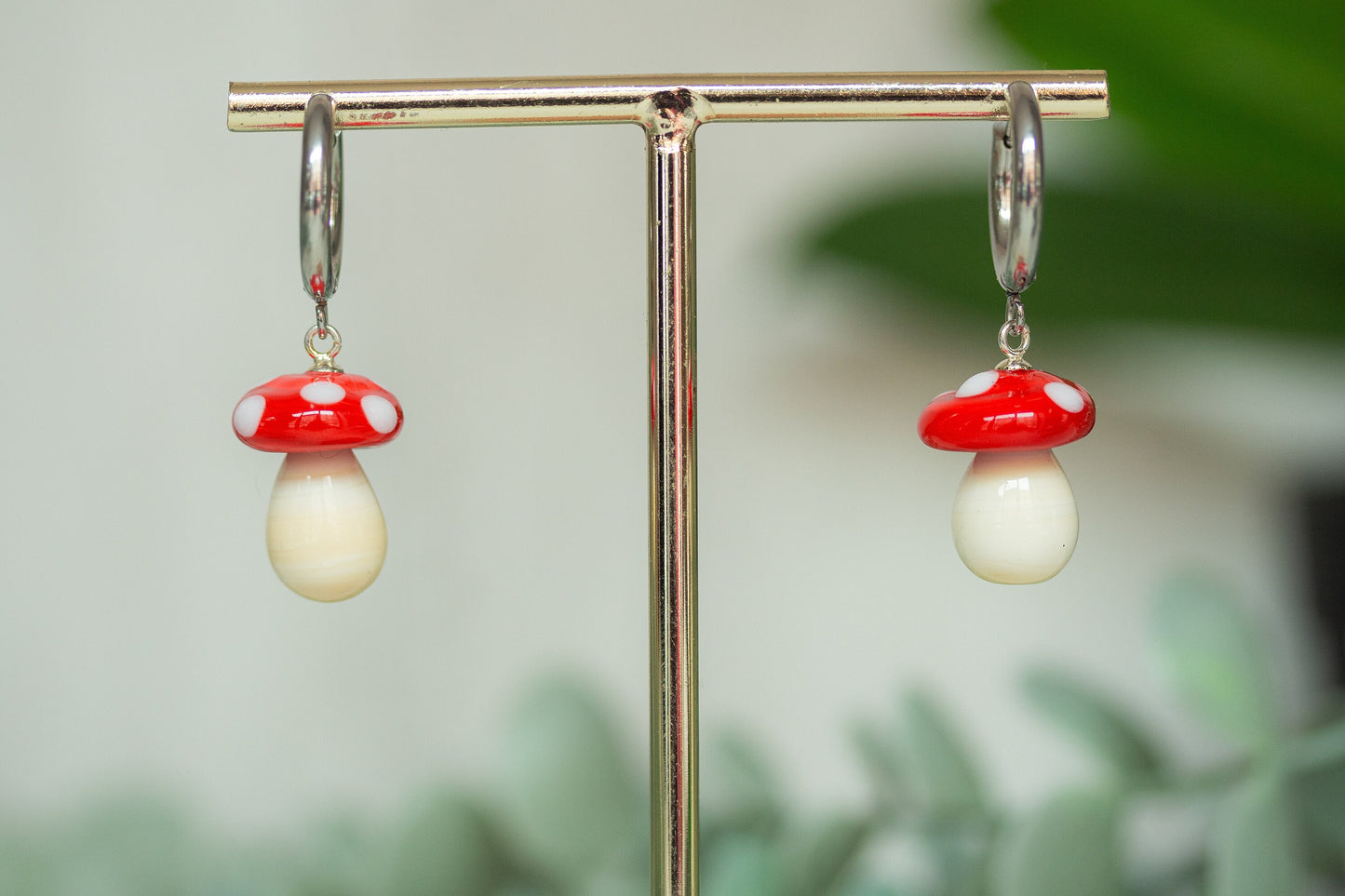 Toadstool Hoop Earrings