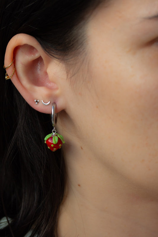 Strawberry Hoop Earrings