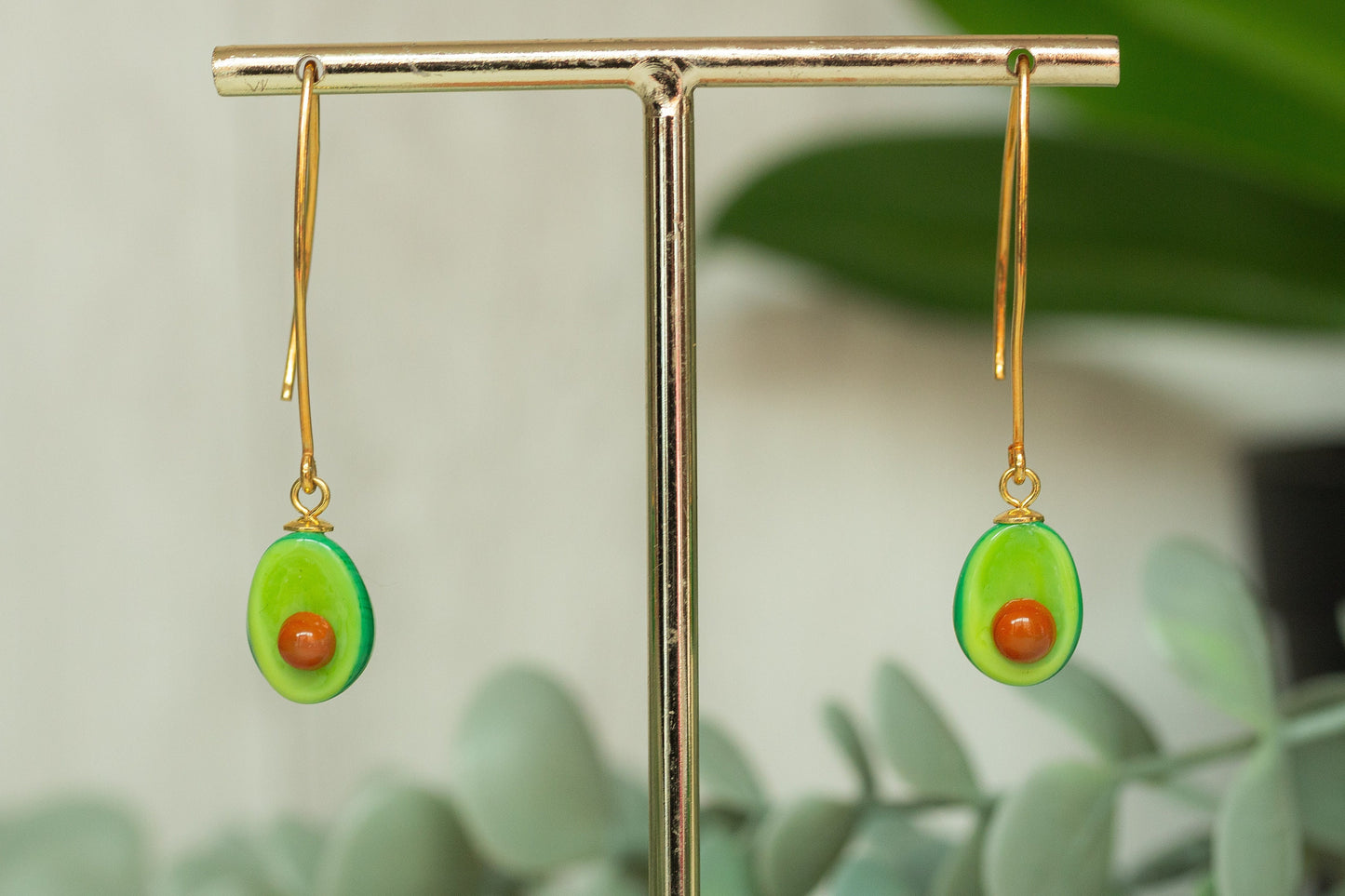 Pendientes largos de aguacate