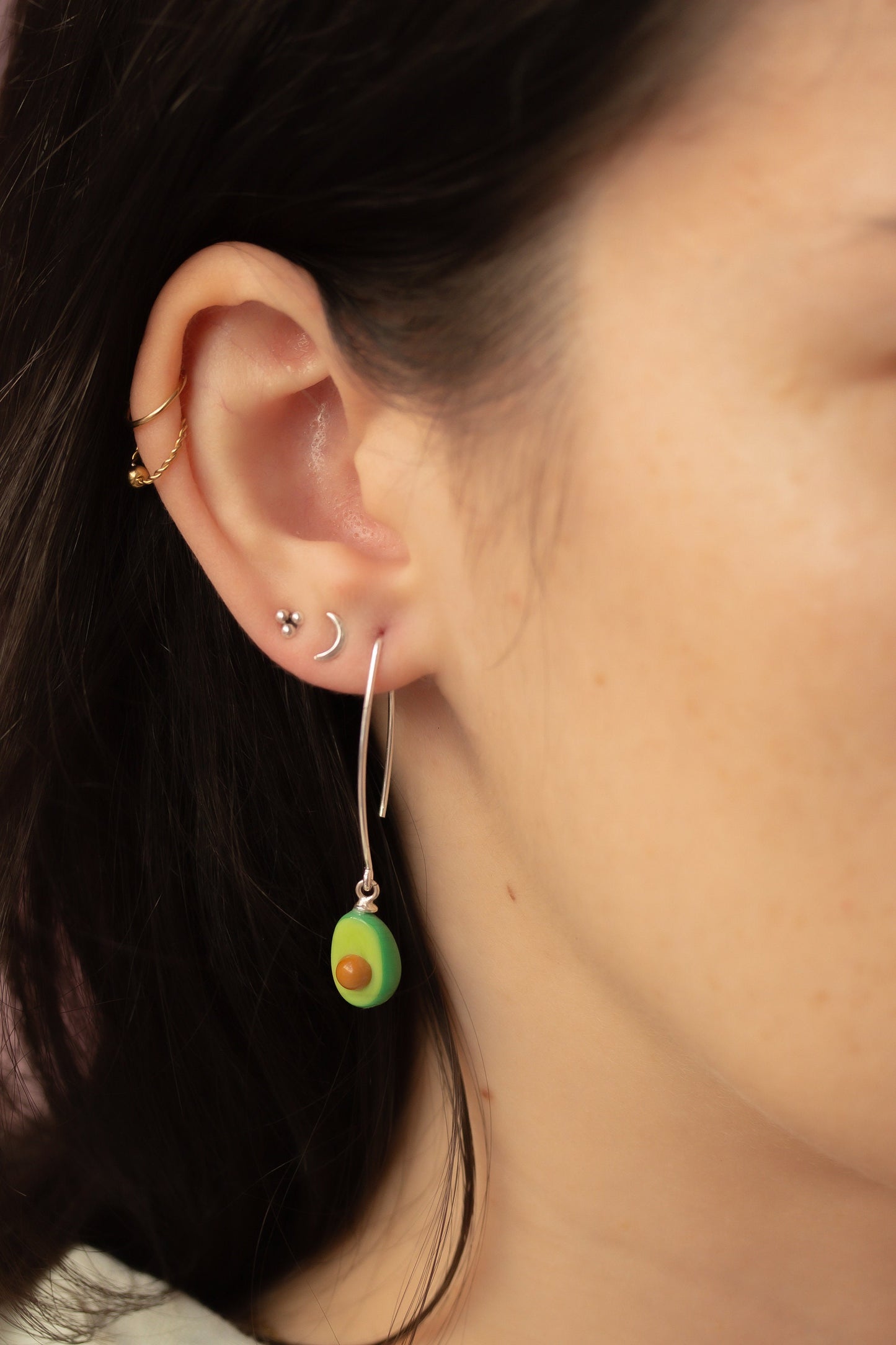 Pendientes largos de aguacate