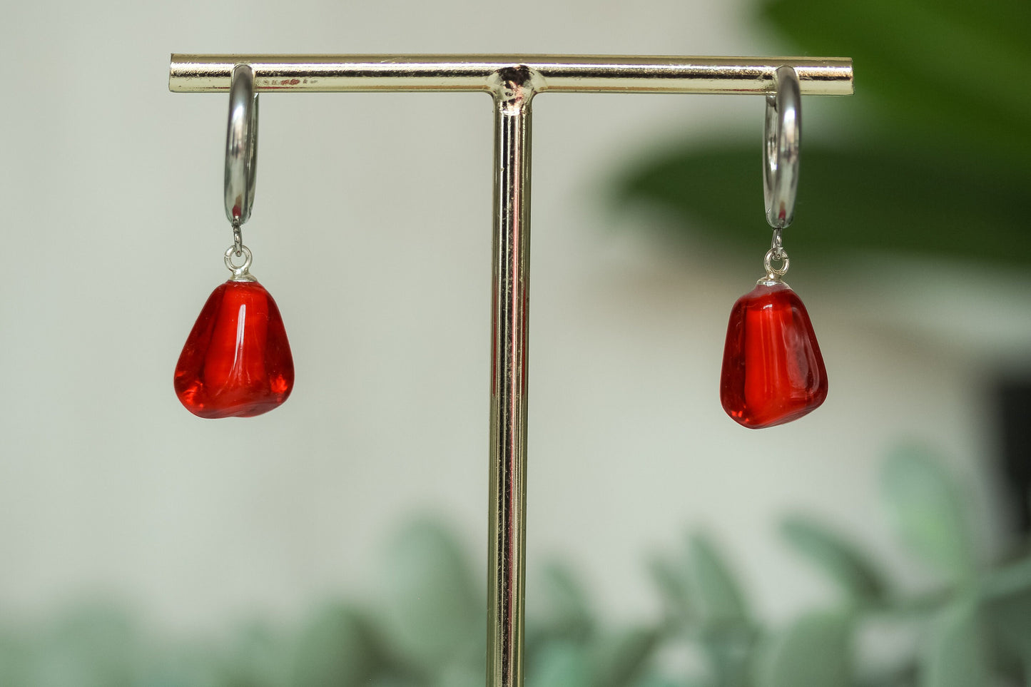 Pomegranate seed Hoop Earrings