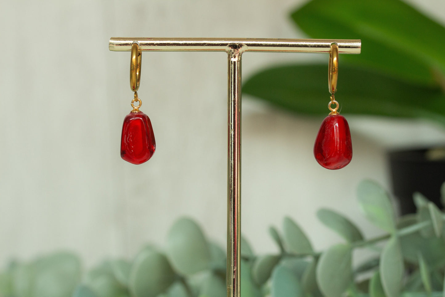 Pomegranate seed Hoop Earrings