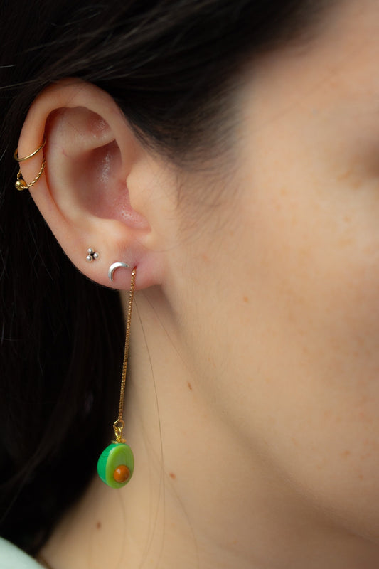 Pendientes con cadena de aguacate