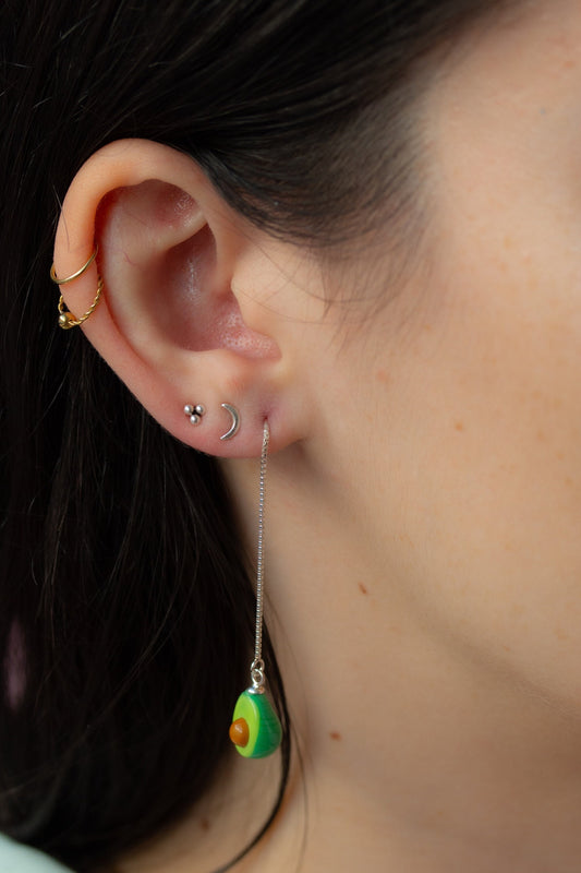 Pendientes con cadena de aguacate