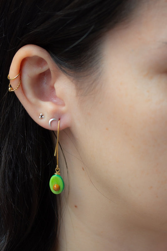 Pendientes largos de aguacate