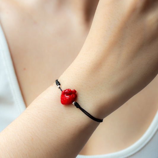 Pulsera corazón anatómico rojo